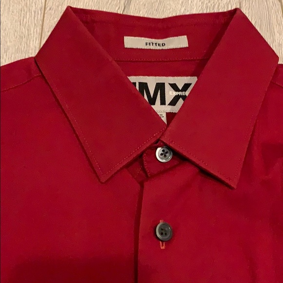 Red Express 1MX fitted button down dress … - Picture 2 of 10